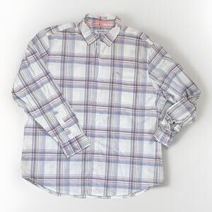 Tommy Bahama Siesta KeyPlaid Button Down Shirt XXL Tall Pastel Check Long Sleeve